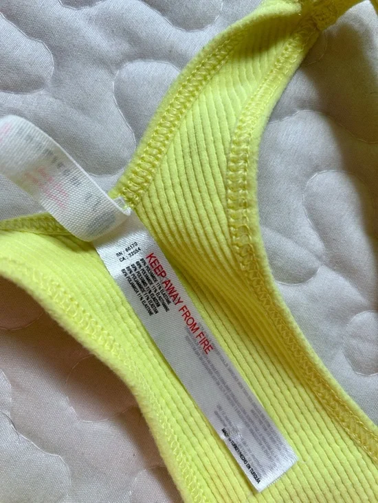 Free People Movement Free Throw Tank Ribbed Bright Yellow/ Green Medium - Picture 3 of 6